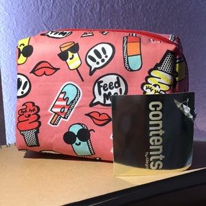 Cute Pink Graphic Makeup Bag